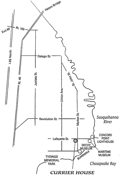 map of Currier House location in Havre de Grace, MD